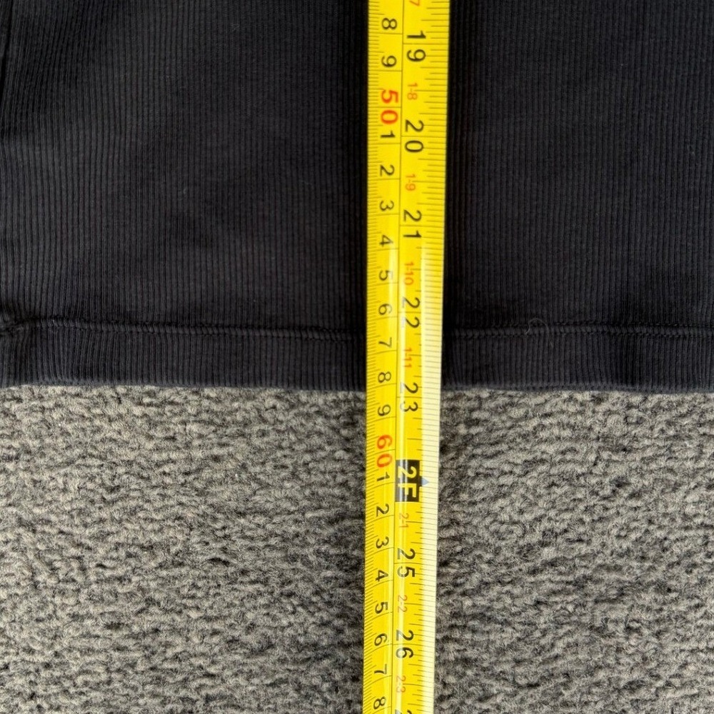 Lauren Ralph Lauren Womens Black Ribbed Ruffle V-Neck 3/4 Sleeve Cotton Top M - Picture 4 of 5